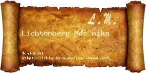 Lichtenberg Mónika névjegykártya