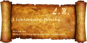Lichtenberg Mónika névjegykártya
